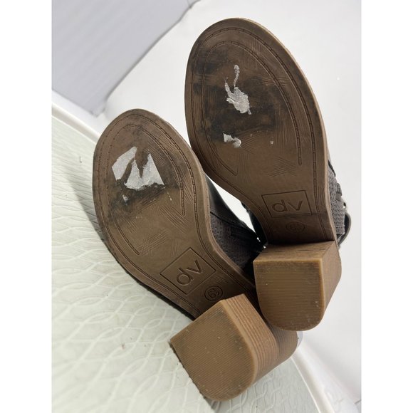 DV Dolce Vita Block Heel Ankle Booties Women Size 6 1/2 Peep Toe Buckle Detail - Picture 6 of 9